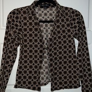 Motel rocks size s long sleeve shirt brown vintage design